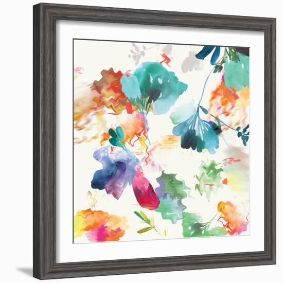 Glitchy Floral I-PI Studio-Framed Art Print