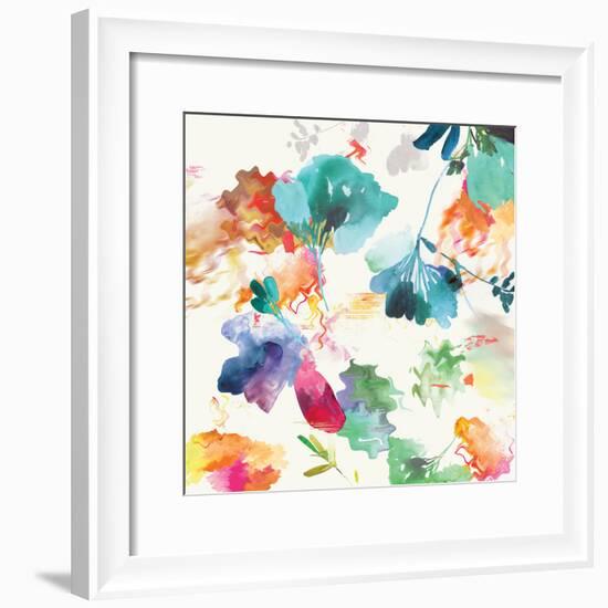 Glitchy Floral I-PI Studio-Framed Art Print