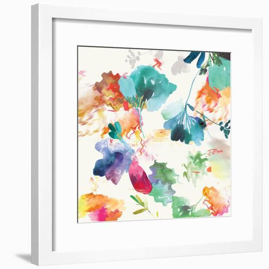 Glitchy Floral I-PI Studio-Framed Art Print