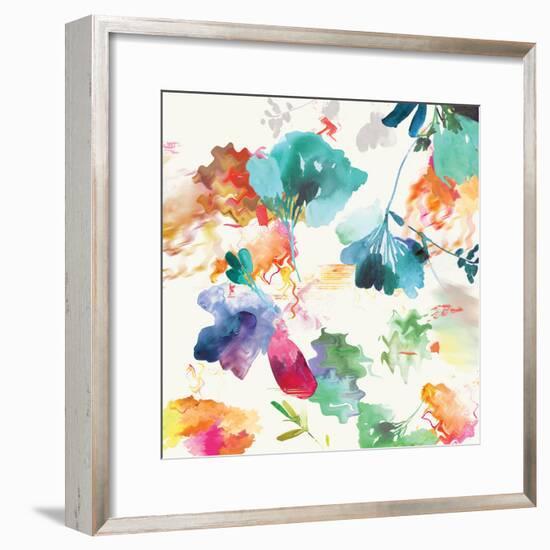Glitchy Floral I-PI Studio-Framed Art Print