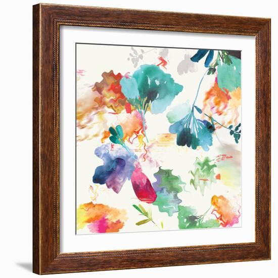 Glitchy Floral I-PI Studio-Framed Art Print