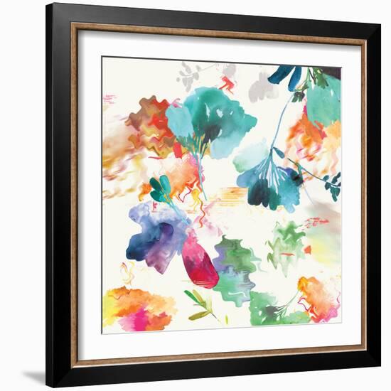 Glitchy Floral I-PI Studio-Framed Art Print