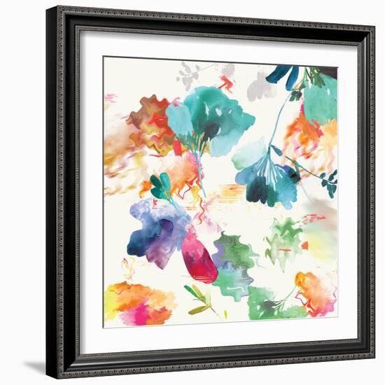 Glitchy Floral I-PI Studio-Framed Art Print