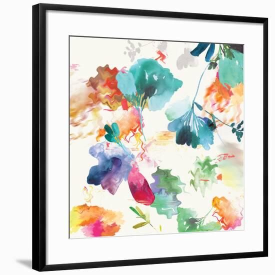 Glitchy Floral I-PI Studio-Framed Art Print