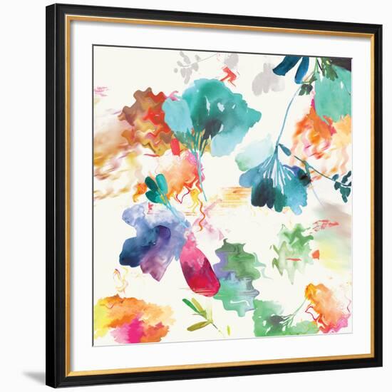 Glitchy Floral I-PI Studio-Framed Art Print