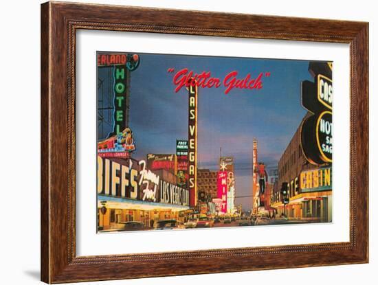 Glitter Gulch, Las Vegas, Nevada-null-Framed Art Print