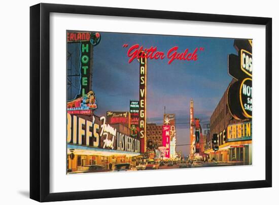 Glitter Gulch, Las Vegas, Nevada-null-Framed Art Print