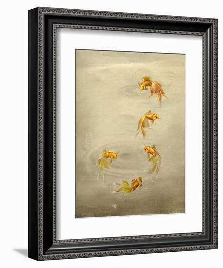 Glittering Goldfish-Peggy Harris-Framed Giclee Print