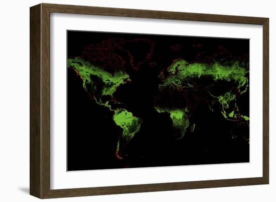 Global Forest Cover-Grasshopper Geography-Framed Giclee Print