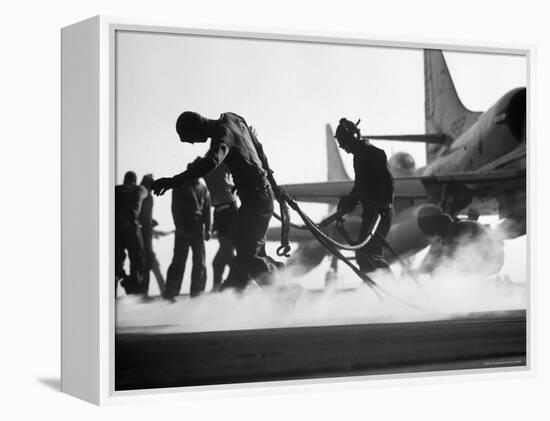 Global Navy Air Operations on Carrier Independence-John Dominis-Framed Premier Image Canvas