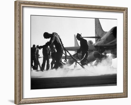 Global Navy Air Operations on Carrier Independence-John Dominis-Framed Photographic Print