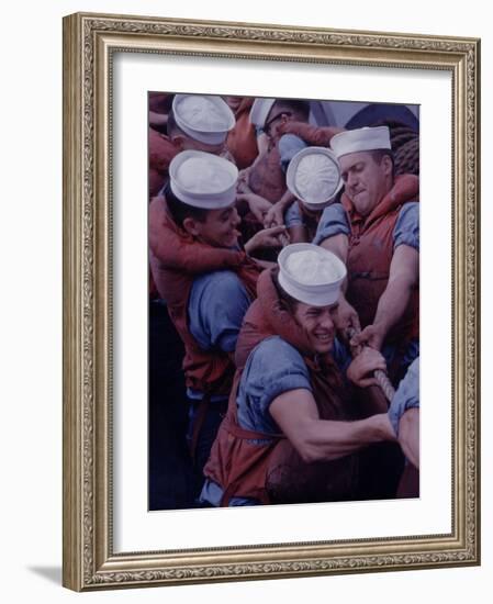 Global Navy Air Operations on Carrier Independence-John Dominis-Framed Photographic Print