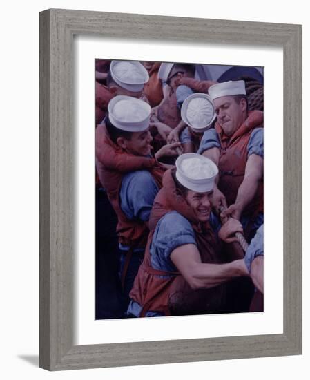 Global Navy Air Operations on Carrier Independence-John Dominis-Framed Photographic Print