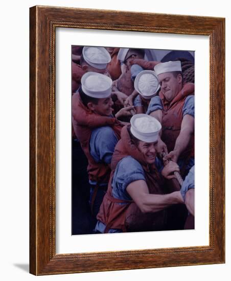 Global Navy Air Operations on Carrier Independence-John Dominis-Framed Photographic Print