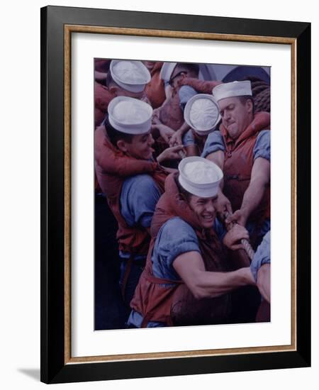 Global Navy Air Operations on Carrier Independence-John Dominis-Framed Photographic Print