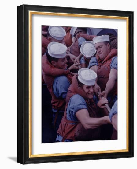 Global Navy Air Operations on Carrier Independence-John Dominis-Framed Photographic Print