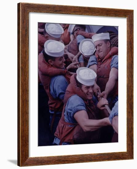 Global Navy Air Operations on Carrier Independence-John Dominis-Framed Photographic Print