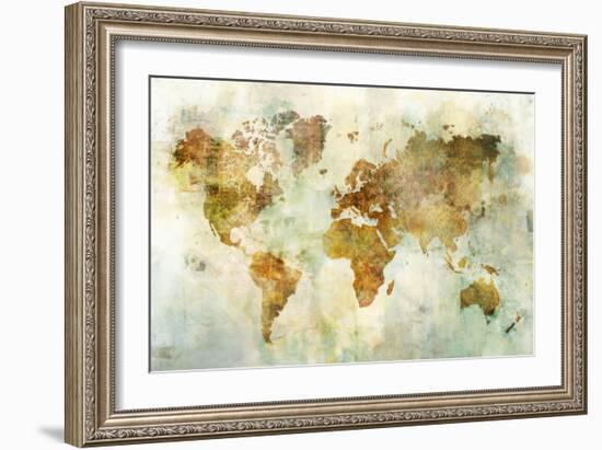 Global Patterned Map-Ken Roko-Framed Art Print