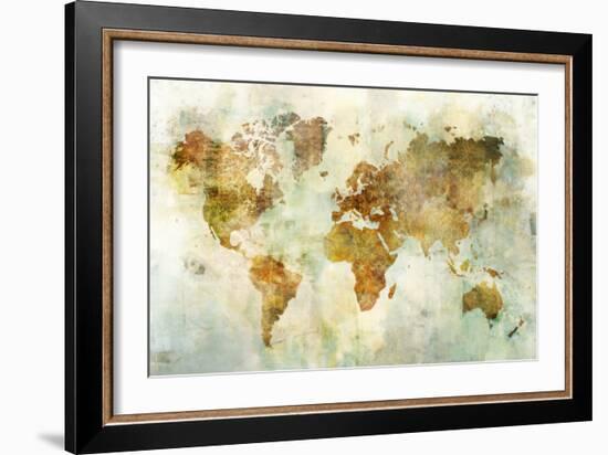 Global Patterned Map-Ken Roko-Framed Art Print