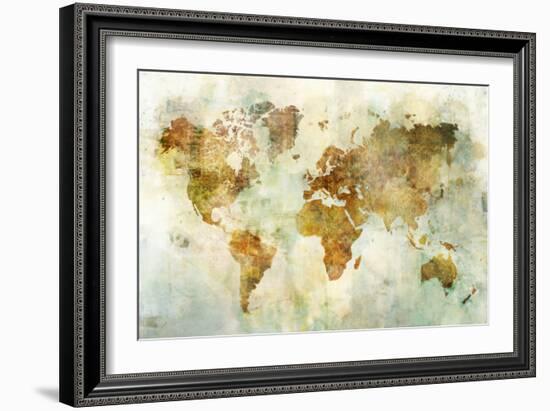 Global Patterned Map-Ken Roko-Framed Art Print