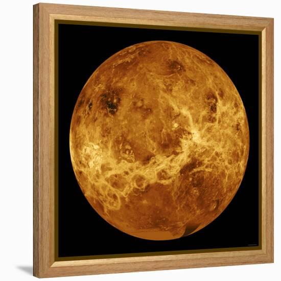 Global View of the Surface of Venus-Stocktrek Images-Framed Premier Image Canvas