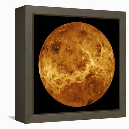 Global View of the Surface of Venus-Stocktrek Images-Framed Premier Image Canvas