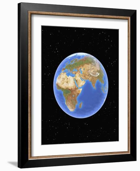 Globe against starfield-Matthias Kulka-Framed Giclee Print