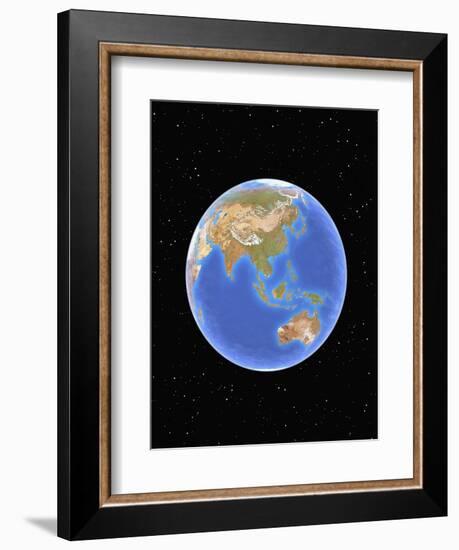 Globe against starfield-Matthias Kulka-Framed Giclee Print