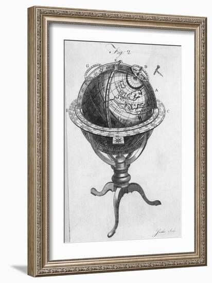 Globe on Stand 18Th Century Engraving-null-Framed Giclee Print