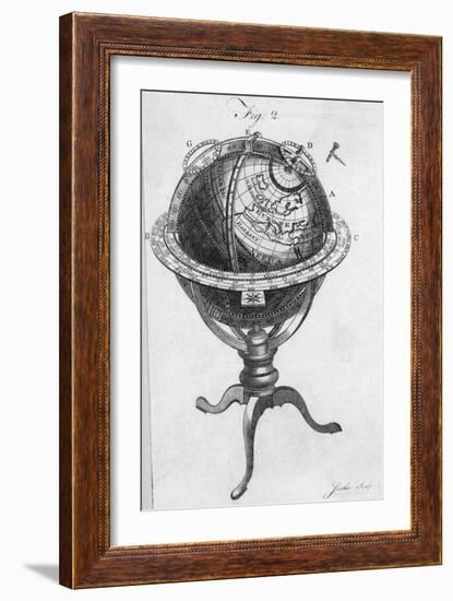 Globe on Stand 18Th Century Engraving-null-Framed Giclee Print
