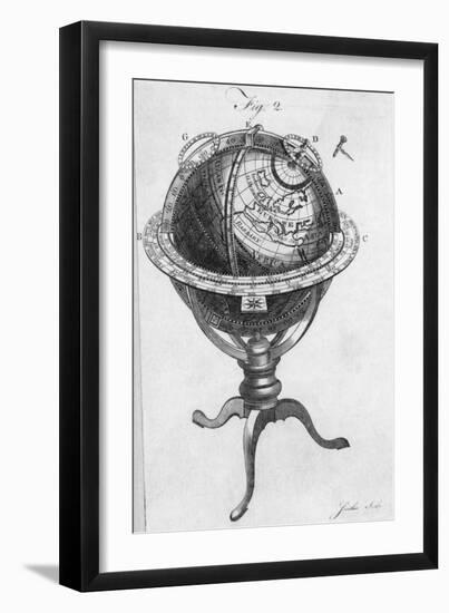 Globe on Stand 18Th Century Engraving-null-Framed Giclee Print