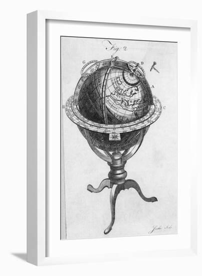 Globe on Stand 18Th Century Engraving-null-Framed Giclee Print