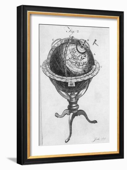 Globe on Stand 18Th Century Engraving-null-Framed Giclee Print