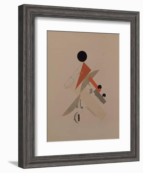 Globetrotter. Figurine for the Opera Victory over the Sun by A. Kruchenykh, 1920-1921-El Lissitzky-Framed Giclee Print