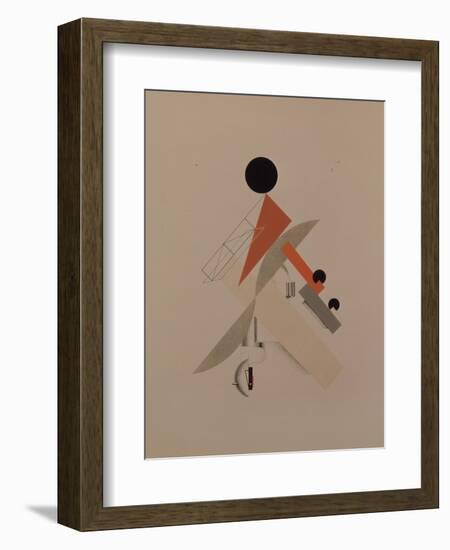 Globetrotter. Figurine for the Opera Victory over the Sun by A. Kruchenykh, 1920-1921-El Lissitzky-Framed Giclee Print