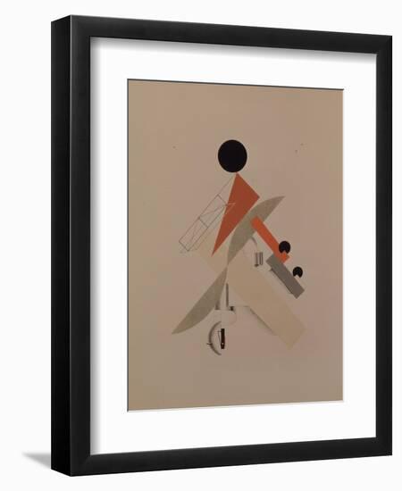 Globetrotter. Figurine for the Opera Victory over the Sun by A. Kruchenykh, 1920-1921-El Lissitzky-Framed Giclee Print