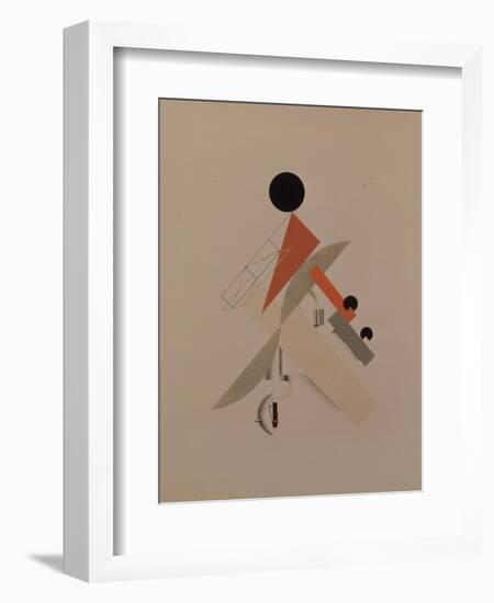 Globetrotter. Figurine for the Opera Victory over the Sun by A. Kruchenykh, 1920-1921-El Lissitzky-Framed Giclee Print