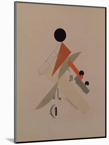 Globetrotter. Figurine for the Opera Victory over the Sun by A. Kruchenykh, 1920-1921-El Lissitzky-Mounted Giclee Print