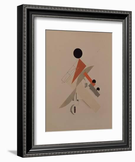 Globetrotter. Figurine for the Opera Victory over the Sun by A. Kruchenykh, 1920-1921-El Lissitzky-Framed Giclee Print