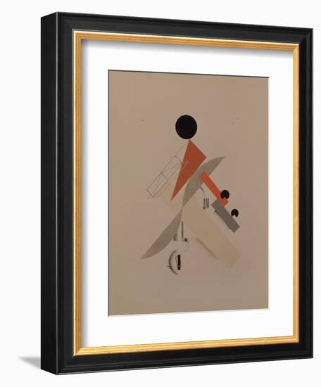 Globetrotter. Figurine for the Opera Victory over the Sun by A. Kruchenykh, 1920-1921-El Lissitzky-Framed Giclee Print