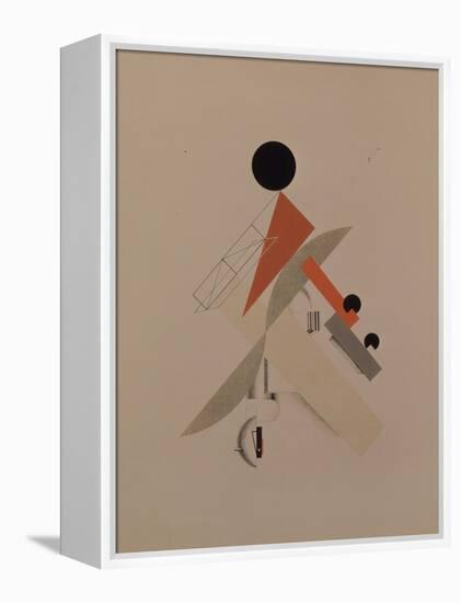 Globetrotter. Figurine for the Opera Victory over the Sun by A. Kruchenykh, 1920-1921-El Lissitzky-Framed Premier Image Canvas