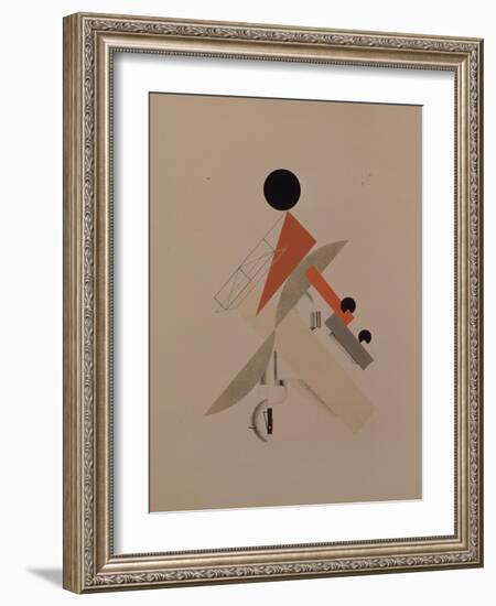 Globetrotter. Figurine for the Opera Victory over the Sun by A. Kruchenykh, 1920-1921-El Lissitzky-Framed Giclee Print