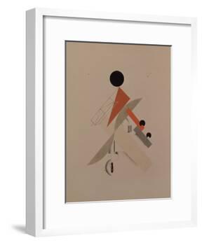 Globetrotter. Figurine for the Opera Victory over the Sun by A. Kruchenykh, 1920-1921-El Lissitzky-Framed Giclee Print