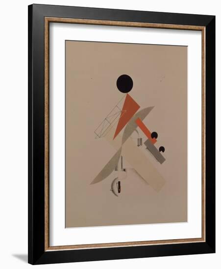 Globetrotter. Figurine for the Opera Victory over the Sun by A. Kruchenykh, 1920-1921-El Lissitzky-Framed Giclee Print