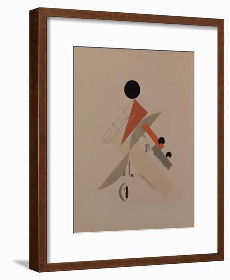 Globetrotter. Figurine for the Opera Victory over the Sun by A. Kruchenykh, 1920-1921-El Lissitzky-Framed Giclee Print