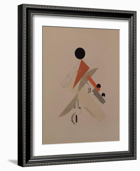 Globetrotter. Figurine for the Opera Victory over the Sun by A. Kruchenykh, 1920-1921-El Lissitzky-Framed Giclee Print