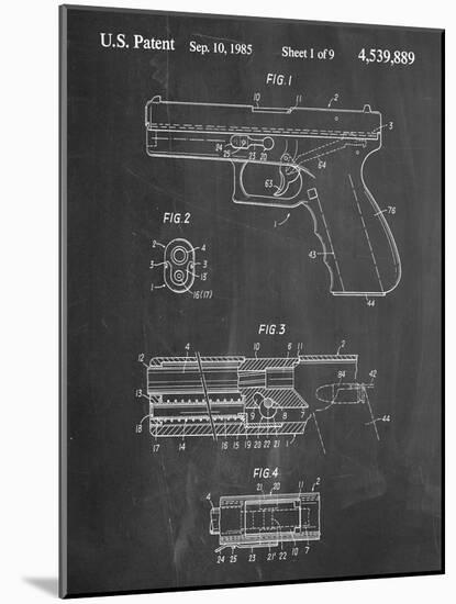 Glock Pistol Patent-null-Mounted Art Print