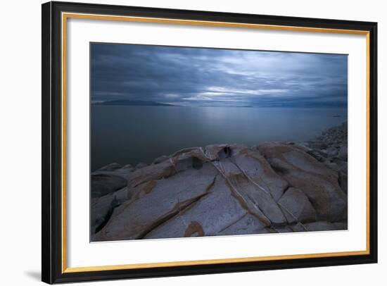 Gloomy View Of The Great Salt Lake From Antelope Island State Park, Outside Of Salt Lake City, Utah-Austin Cronnelly-Framed Photographic Print