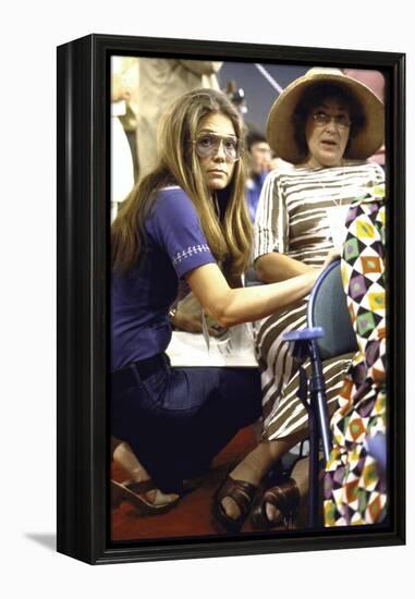 Gloria Steinem Kneeling Down Beside Bella Abzug During the Democratic Convention-null-Framed Premier Image Canvas
