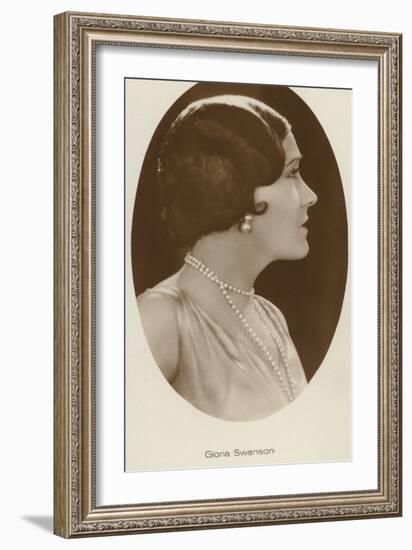 Gloria Swanson, American Actress and Film Star-null-Framed Photographic Print